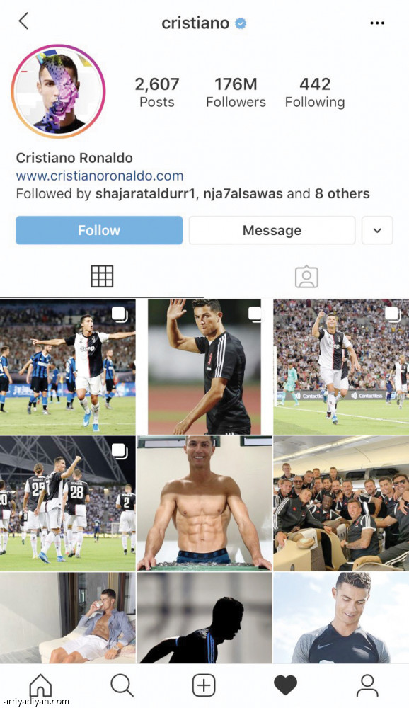 رونالدو 
الأعلى دخلا في إنستجرام