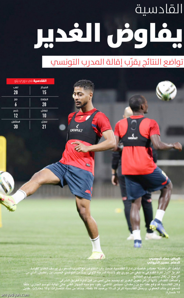 القادسية يقيل بن رمضان.. والبديل الغدير