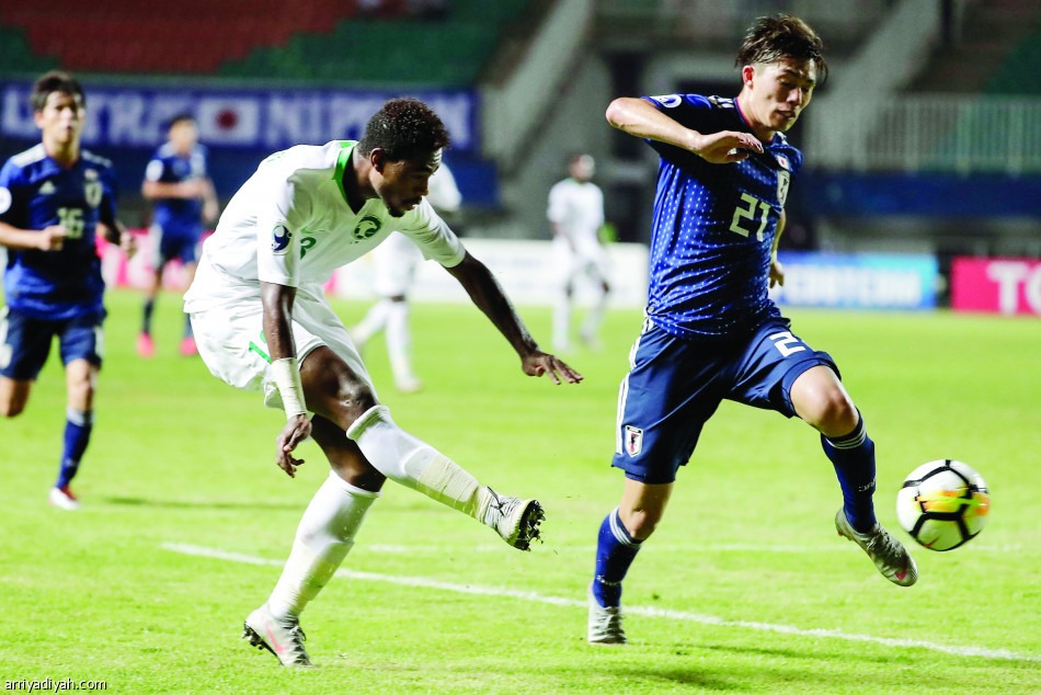 من مباراة المنتخب السعودي ونظيره الياباني