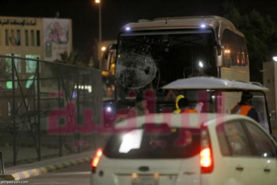 حادث اصطدام لحافلة النصر في طريقها لملعب الدمام