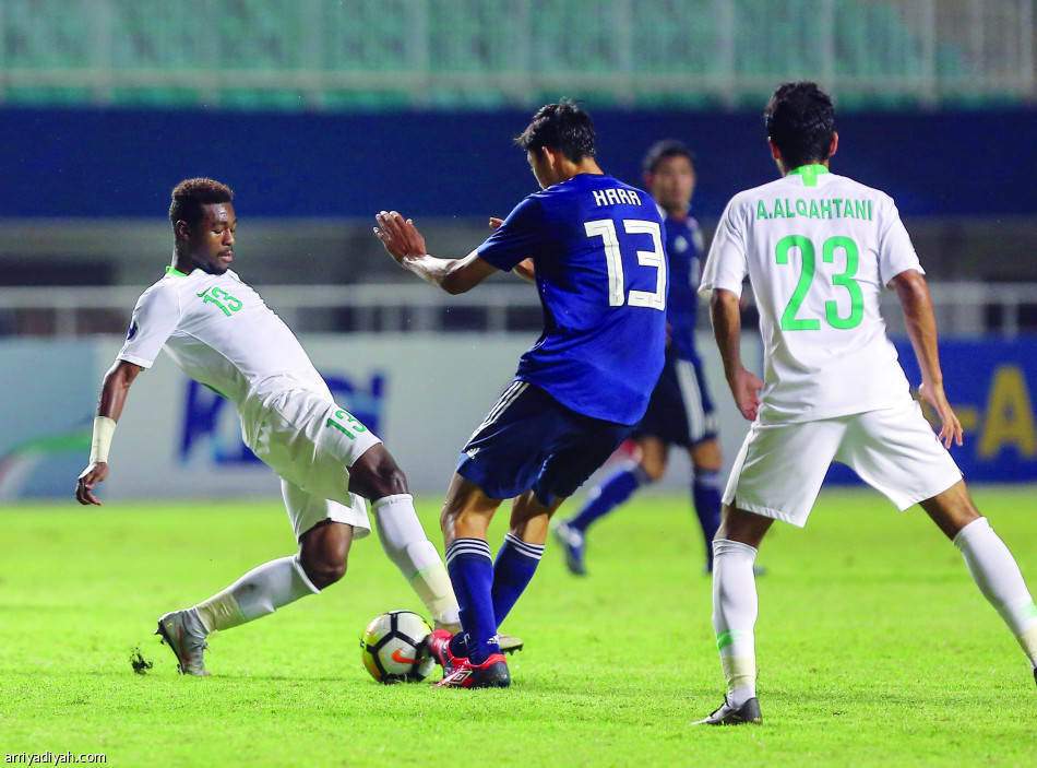 من مباراة المنتخب السعودي ونظيره الياباني